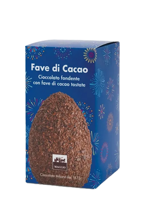 Dark Chocolate Egg with Cocoa Beans Maglio