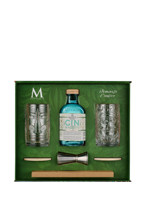 Confezione Momento Creativo Gin con 2 Tumbler Tiki Jigger e set cannucce