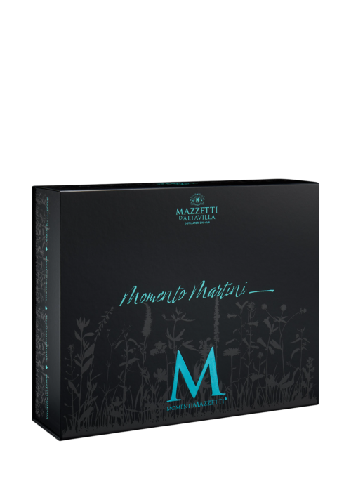 Momento Martini Gin Black Pack with 2 Martini Glasses, 1 Boston Glass, and 1 Dora Strainer