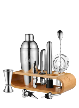 11-Piece Bartender Set with a Personalized Mazzetti D'Altavilla Wooden Base