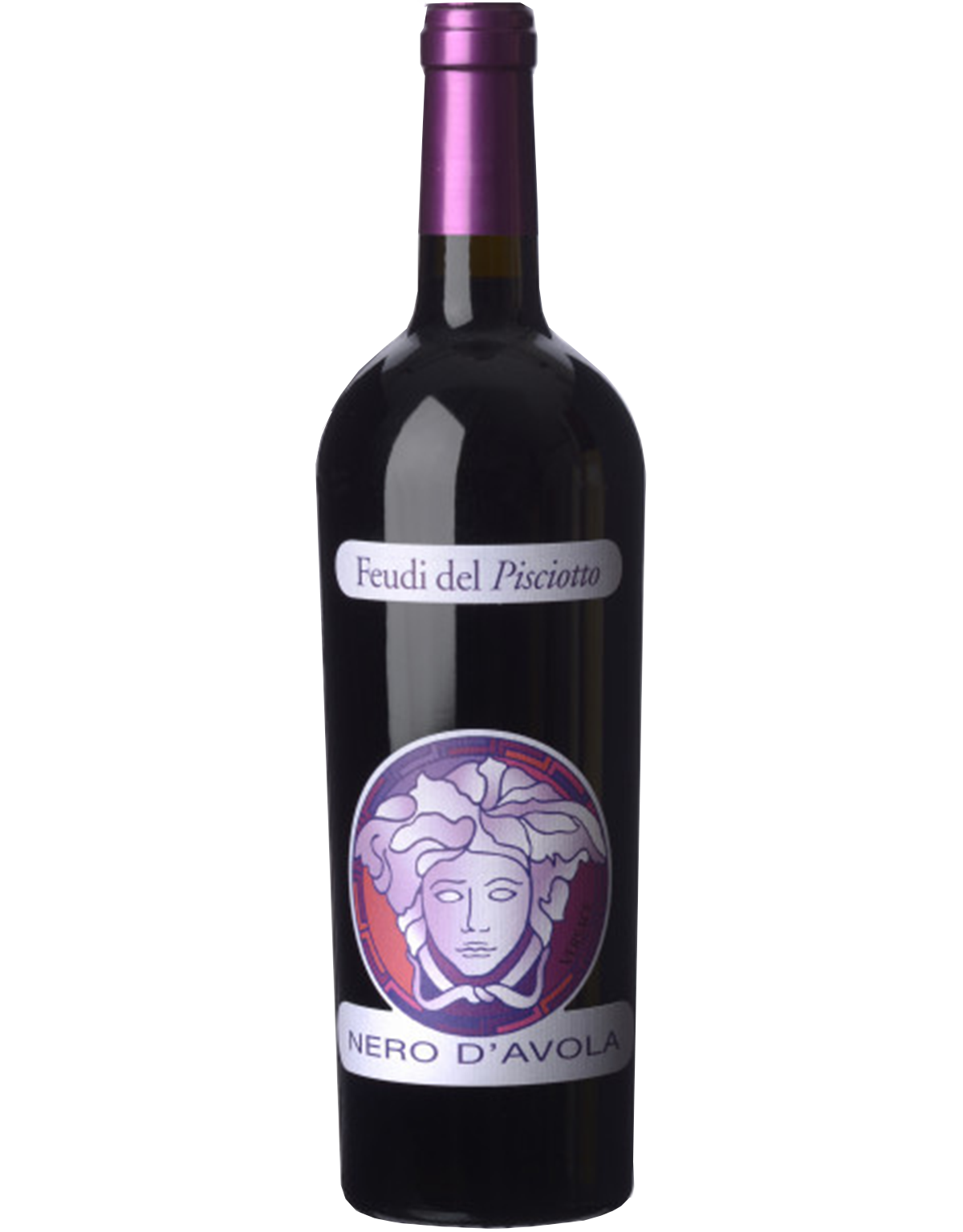 イタリア製 フラスコ型花瓶 赤黒装飾　イタリア製 il Verocchio Nero D'Avola Versace Feudi del Pisciotto