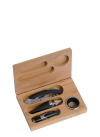 Corkscrew with 3 accessories bamboo box