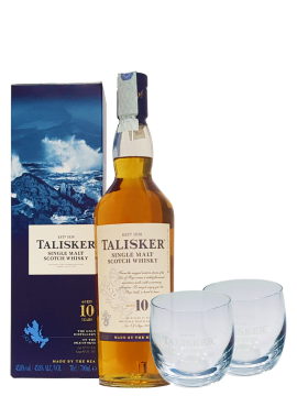 Box Talisker Single Malt 10 y.o. + 2 Bicchieri