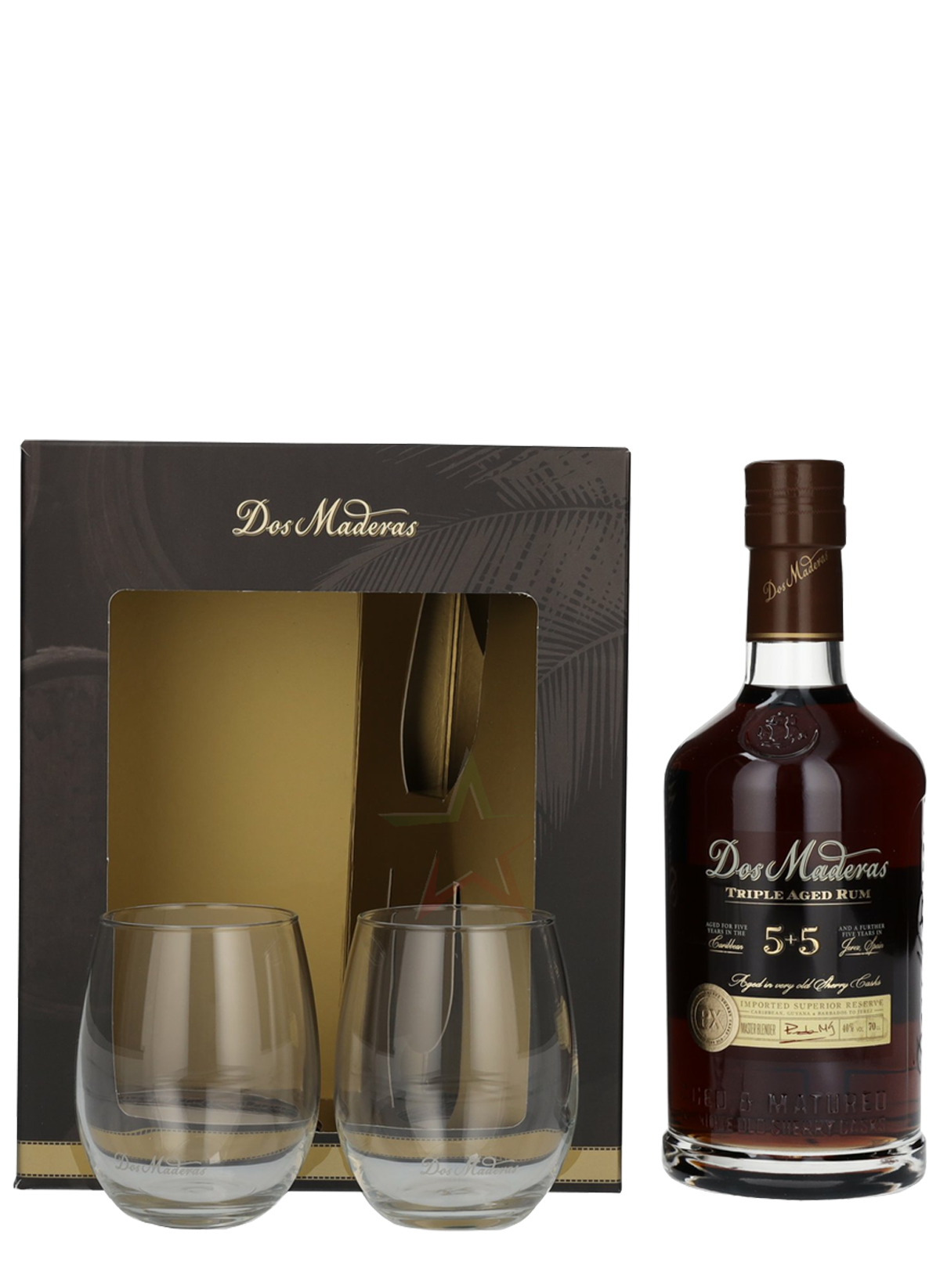 Dos Maderas Triple Aged Rum 5 + 5 bicchieri