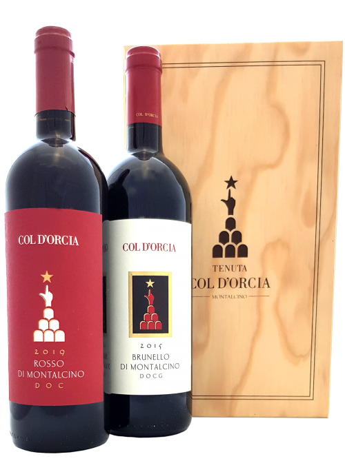 Brunello e Rosso di Montalcino Col d'Orcia in cassetta di legno